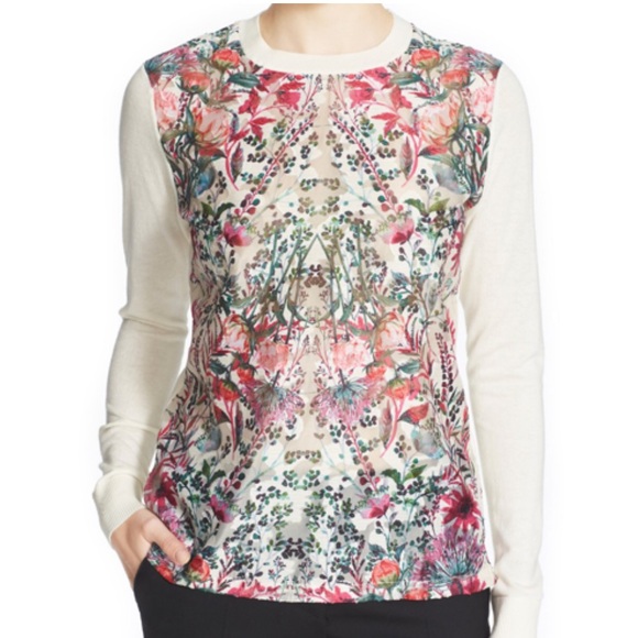 EUC Ted Baker London Silk Blend Floral Sweater - Picture 8 of 9
